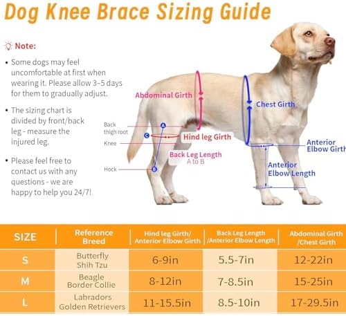 Dog ACL Braces Hind Leg with Side Stabilizers,Dog Knee Brace for Torn ACL