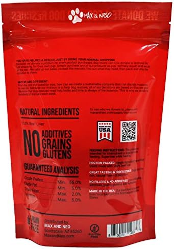 Max and Neo Freeze-Dried Beef Liver Dog Treats - Single Ingredient