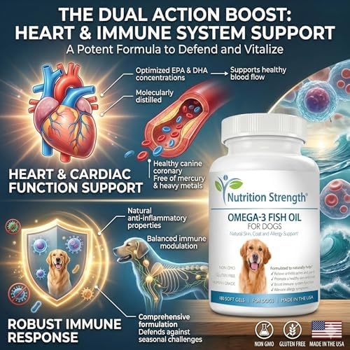 Omega 3 for Dogs | High EPA & DHA Fish Oil Soft Gels