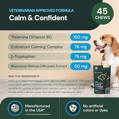 VETRISCIENCE Max Veterinary Strength Calm & Confident Chews, 45 Count