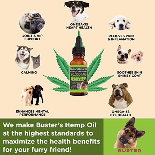 Buster's Hemp Oil for Dogs & Cats, Joint & Calming, Coat, 4-Pack