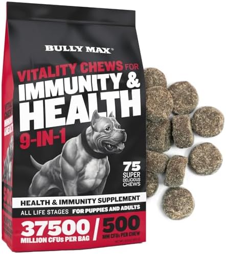 Bully Max Dog Vitality Chews, Muscle Builder Tabs (60 tabs) & Puppy Chews Bundle – Daily Dog Supplements for Muscle Support, Immune Health, and Complete Nutrition for Puppies, Adults, and Seniors