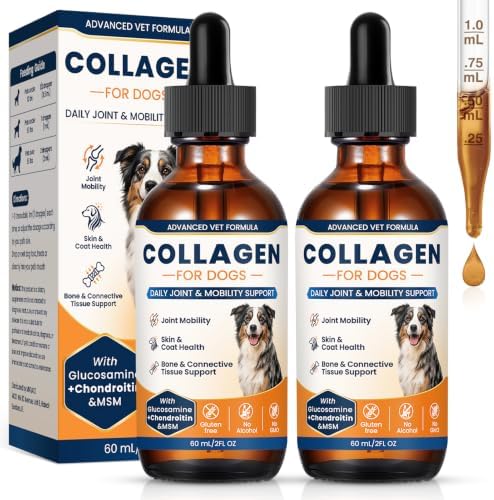 Collagen for Dogs, 4.22oz (120ml) Liquid Collagen for Dogs, Joint Support