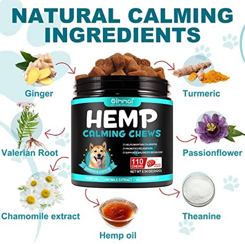 Dog Calming Treats, Hemp, Bacon, 110-Pack