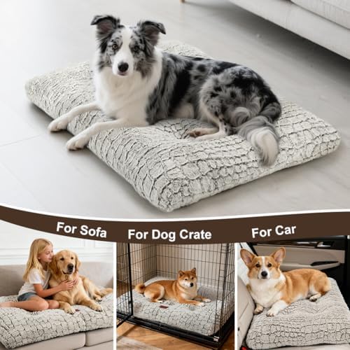 Dog Bed Crate Pad for Small Dogs 30"x20" Coffee