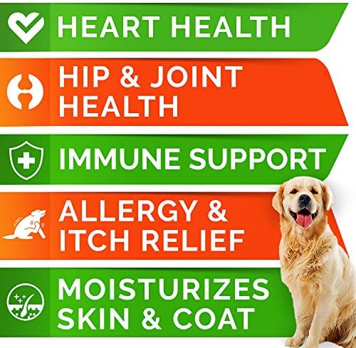 Omega 3 Fish Oil Pills for Dogs - EPA+DHA Fatty Acids Softgels,Vet-Approved