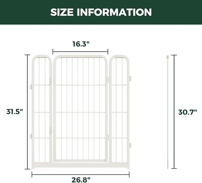 FXW Homeplus Unleashed Dog Playpen Designed for Indoor Use, 1 Add-on Gate, 32" Height for Small and Medium Dogs, White│Patented