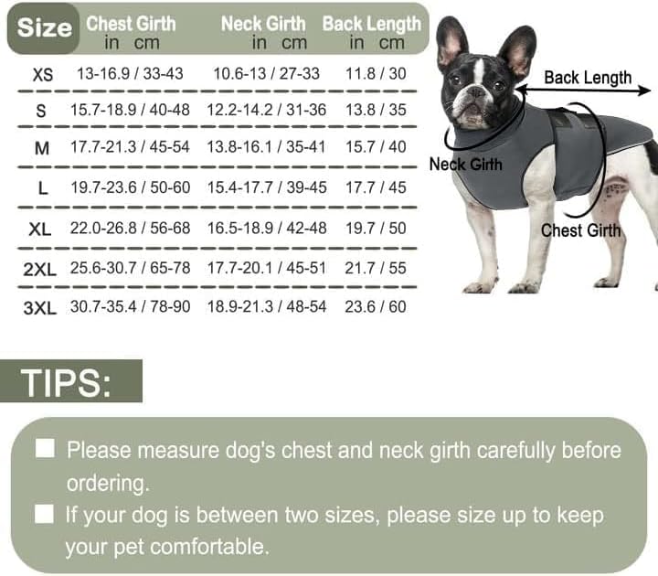 KOESON Reflective & Soft Dog Anxiety Vest with Ear Wraps for Thunderstorm