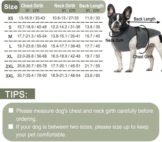 KOESON Reflective & Soft Dog Anxiety Vest with Ear Wraps for Thunderstorm