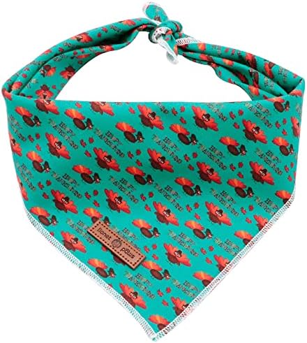 Lionet Paws Thanksgiving Dog Bandana Washable Cotton Handkerchief Scarf Triangle Bandana for Small Medium, Small (Pack of 1), Small