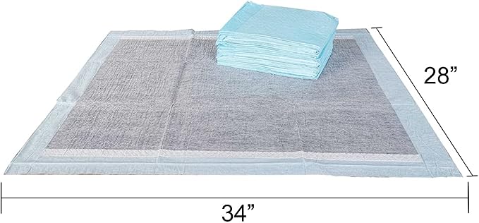 BV Charcoal Puppy Pads XL 40 Count 34"x28" - Leak-Proof Pee Pads for Dogs with 6-Layer Absorbent Design & Built-in Attractant - Dog Pad Extra Large with Charcoal for Odor Control - for Large Dogs