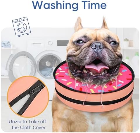 Supet Raised Sponge Dog Cone Collar Alternative After Surgery, Soft Dog Cone for Small Medium Large Dogs to Stop Licking, Pet Neck Donut Collar After Surgery