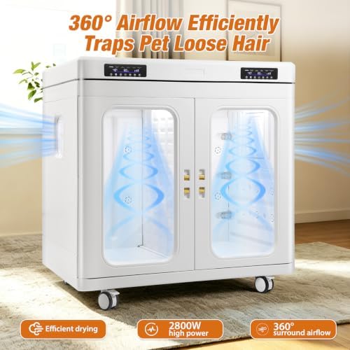 Automatic Pet Grooming Dryer Box, Drying Cabinet for Large Dog Up to 130lbs
