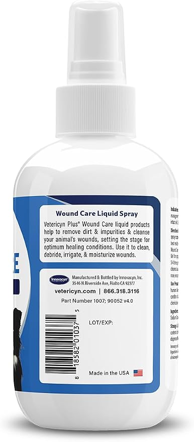 Vetericyn Plus Dog Wound Care Spray | Healing Aid and Skin Repair, Clean Wounds, Relieve Dog Skin Allergies, Safe for All Animals. 3 ounces