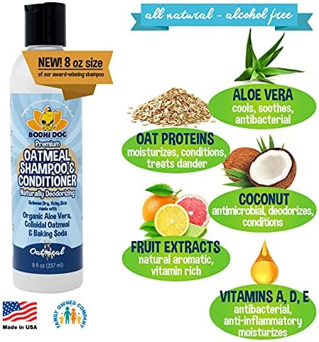 Bodhi Dog Baby Powder Scented Cat & Dog Cologne 4oz + Oatmeal Dog Shampoo & Conditioner for Pet Grooming 8oz | Moisturizing Shampoo for Sensitive Skin | Grooming Bundle
