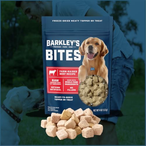 Barkley's Bag Beef Bites, Freeze Dried Dog Treats & Topper, 4 Oz, 3 Pack