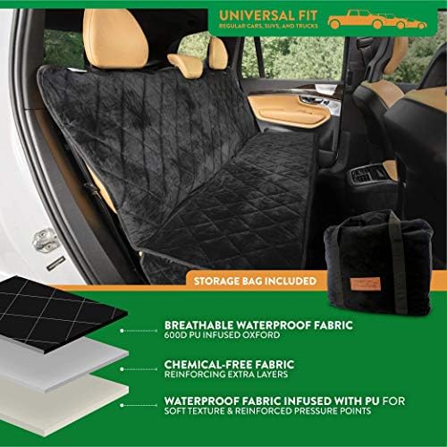 Plush Paws Velvet Rear Seat Protector - X-Large Charcoal, No Hammock