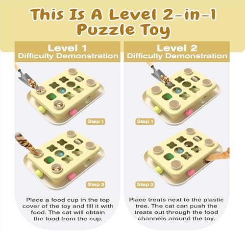 KADTC 3-in-1 Cat Puzzle Toy, Peek-and-Play Box, Track Balls for Indoor Cats | Large Size, stable board, no loose parts for safer play, longer mental stimulation, active energy burn, and slower feeding.