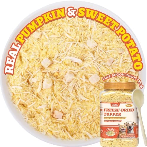 Wellix Freeze Dried Topper with Pumpkin&Sweet Potato for Dogs&Cats, 7.05oz