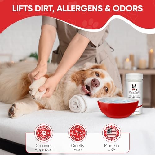 Warren London Deep Cleaning Paw Soak for Dogs – Soothes Itchy, Irritated Paws with Aloe Vera, Seaweed & Tea Tree Oil | Anti-Lick Paw Treatment | 5-Minute at-Home Spa for Dogs | 12 Fizzy Tablets