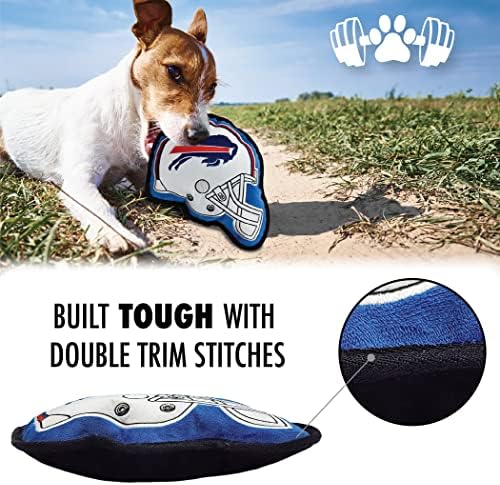 The 1st Ever Tough but Smooth Dog Toy NFL Buffalo Bills Football Helmet Tough Pet Toy. A Premium Quality Doggie Toy with Built-in Squeaker. Sports Fans Favorite Chew Toy