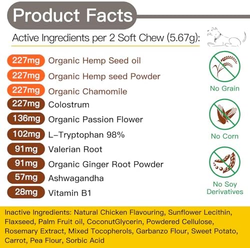 Advanced Calming Chews for Dogs, Chicken, 240-Pack, 240 Count