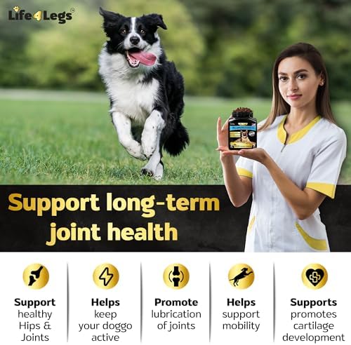 Premium Hip and Joint Supplement for Dogs, Glucosamine for Dogs with Chondroitin, MSM, Turmeric & Omega 3, Daily Dog Joint Supplement Soft Chews, Bacon, 30 Count