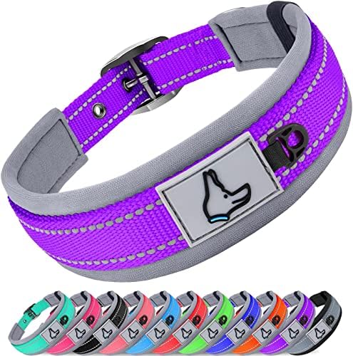 Joytale Reflective Dog Collar for Small Dogs with Wide Padding, Purple