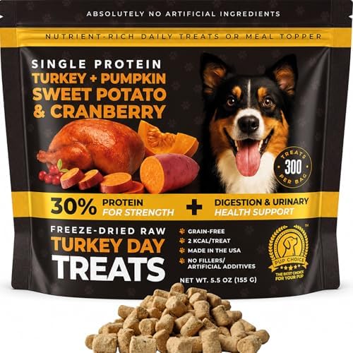 Freeze-Dried Raw Turkey Dog Treats - Single Protein Meal Topper