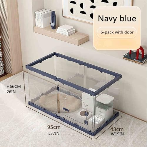 Acrylic Puppy Playpen, Safety Non-Slip Pet Gate, DIY Shape Combination for Indoor Use, Secure Transparent Dog Fence, 14-Piece Set