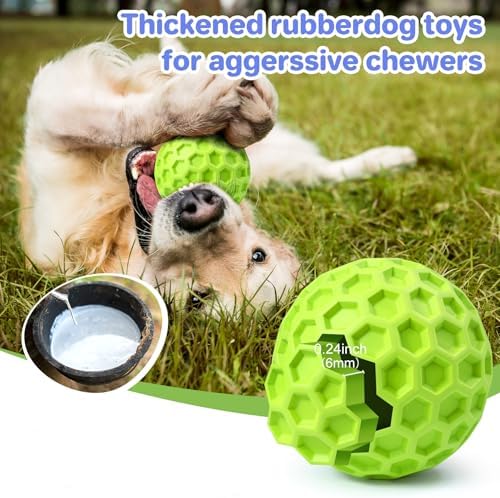 DISSKNIC Indestructible Squeaky Dog Balls Puppy Toys, Interactive Dog Toys for Small Dogs, Puppy Chew Toys for Teething and Relax, Dog Chew Toy Balls Small Dog Toys for Small Breed, Outdoor Dog Toys