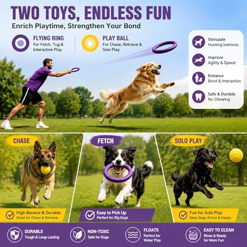 Large Purple Dog Tug Toy, Floating Water Ring