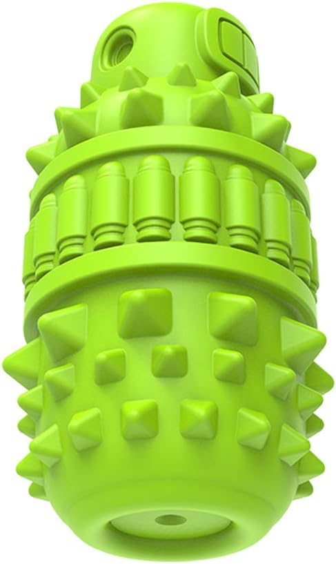 PIFFZEDO Dog Toys for Aggressive Chewers,Interactive Natural Rubber Chew & Squeaky Toy for Large Medium Breed,Dog Toothbrush,Tough & Durable (Green,Large) (Pack of 2)
