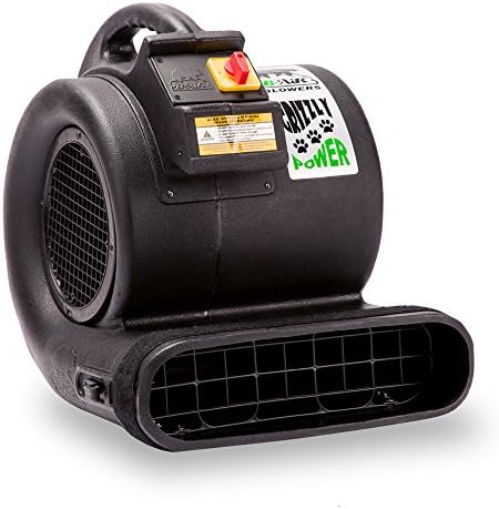 B-Air Grizzly Gp-1 1 HP 3550 CFM Air Grizzly Mover Carpet Dryer Floor Fan for Water Damage Restoration Equipment & Pet Cage Dryer Black