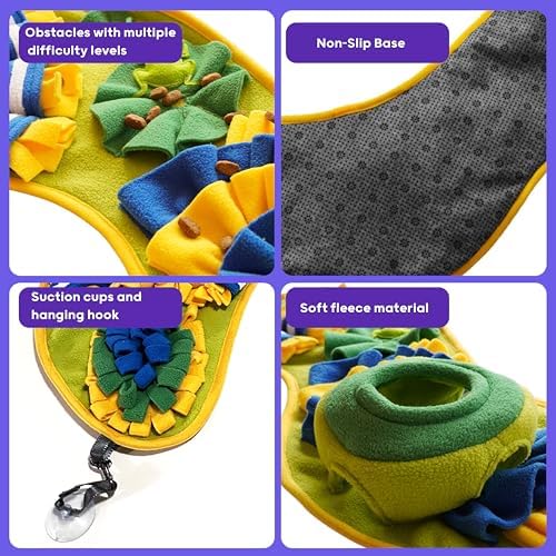 Snuffle Mat for Dogs & Cats - Slow Feeder Dog Enrichment Puzzle Toy | Interactive Toy for Mental Stimulation & Boredom - Natural Foraging & Stress Relief -39x12 In - Large & Small Breeds, Puppies