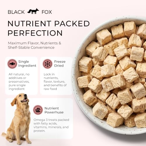 BLACK FOX Freeze-Dried Salmon Treats for Dogs & Cats - 280ct, 4oz