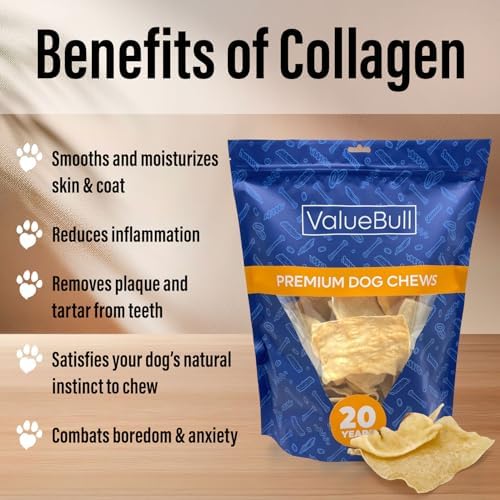 ValueBull USA Beef Collagen Chips Dog Chews, 100 Count