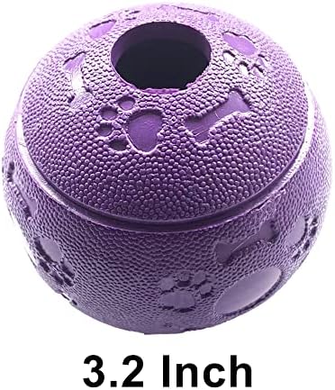 Jalousie Dog Puzzle Balls Dog Treat Dispensing Balls Non-Toxic Natural Rubber Dog Chew Toys for Puppy Pet Dog Teething Puzzle Playing Treat Dispenser Rope Balls (Large 4 Pack)