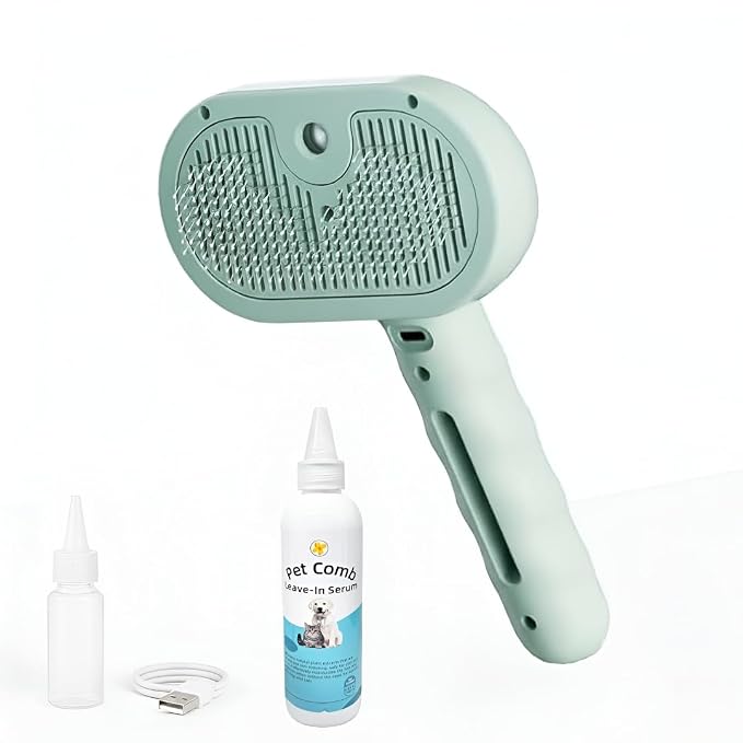 Pet Steam Brush for Dog & Cat, 3 in, Green