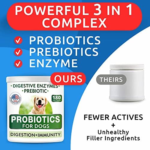 Dog Probiotics + Glucosamine Treats Bundle - 360 Soft Chews - Digestive Enzymes + Prebiotics + Chondroitin, MSM, Omega-3 - Gas, Diarrhea, Allergy, Constipation + Joint Pain Relief - Immunity