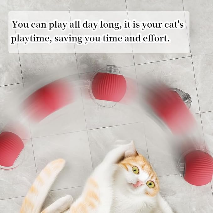 Cat Toy, 360° Automatic Rolling Smart Pet Ball Toys, Motion-Activated, Rechargeable, Four Modes, Three Speed Adjustment, Solve Your Cat's Boredom in Seconds (Blue)