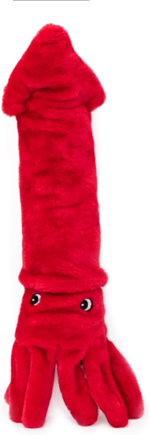 ZippyPaws Jigglerz Dog Squeaky Toys to Keep Them Busy - Squid | Funny Animal Plush for Small, Medium & Large Dogs, Cute Stuffed Puppy Toy, Pet Product, for All Breeds, Interactive Squeaker