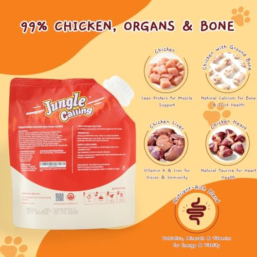 Jungle Calling Freeze Dried Dog Food Toppers, Chicken Sprinkles for Dogs