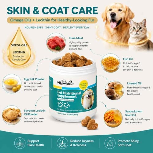 Meowish Probiotic Soft Granules for Dogs & Cats, Postbiotic Gut Support