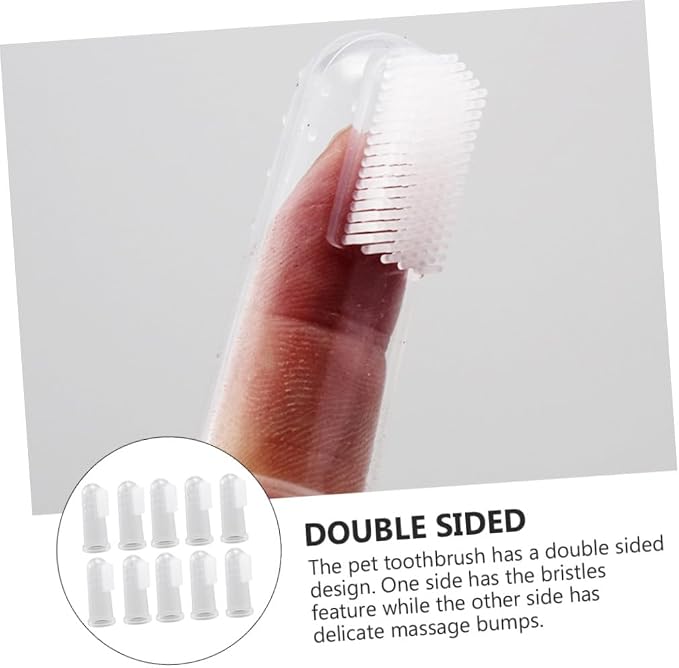 POPETPOP 20pcs Finger Toothbrush Kit for Dogs Cats Boys and Girls Bristles Plaque Removal Pet Teeth Cleaning Tools Silicone Oral Cleaning Tools