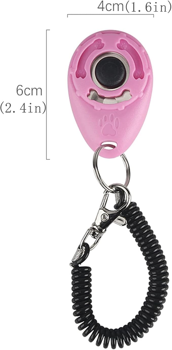 Dog Training Clicker with Wrist Strap, 2 Pack, Pink & Dark Blue
