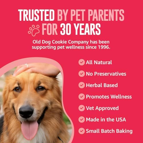 Old Dog Cookie Company Hip and Joint Support Dog Treats – All Natural Arthritis Relief | Dog Supplement for Small, Medium & Large Breeds, Hip and Joint Chews for Dogs | 10 oz