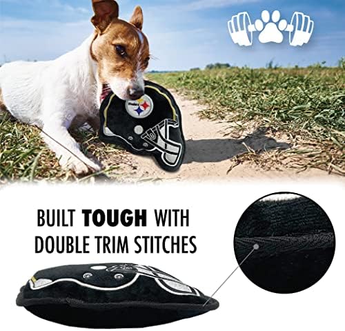 The 1st Ever Tough but Smooth Dog Toy NFL Pittsburgh Steelers Football Helmet Tough Pet Toy. A Premium Quality Doggie Toy with Built-in Squeaker. Sports Fans Favorite Chew Toy