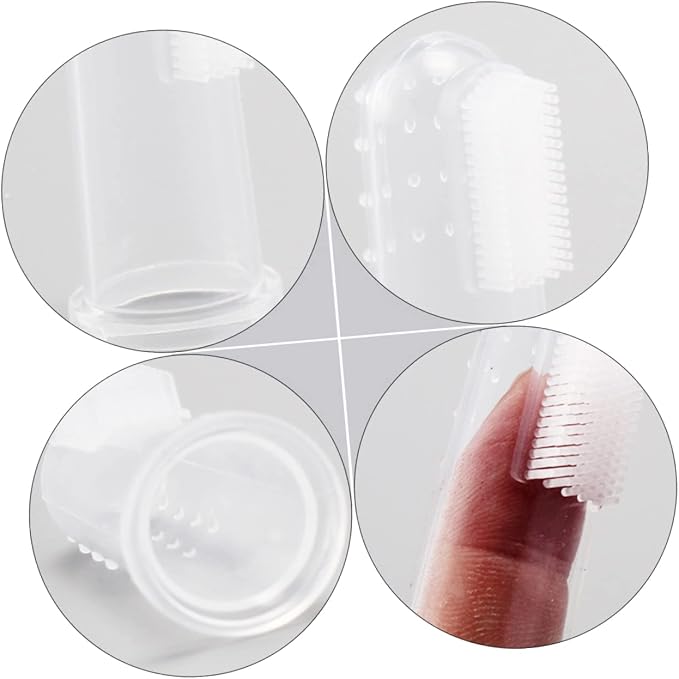 60pcs Silicone Finger Toothbrushes for Pets Dual-Sided Dog Cat Teeth Cleaning Tools Massage Bumps for Oral Health and for Dogs Cats and Animals