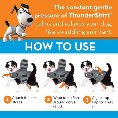 ThunderShirt for Dogs Calming Anxiety Vest, XS, Small, Gray